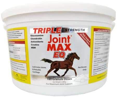 Joint MAX Triple Strength EQ GRANULES for Horses - Support Joint Health - Vitamins, Minerals, Omega 3 Fatty Acids, Antioxidants - 180 Doses