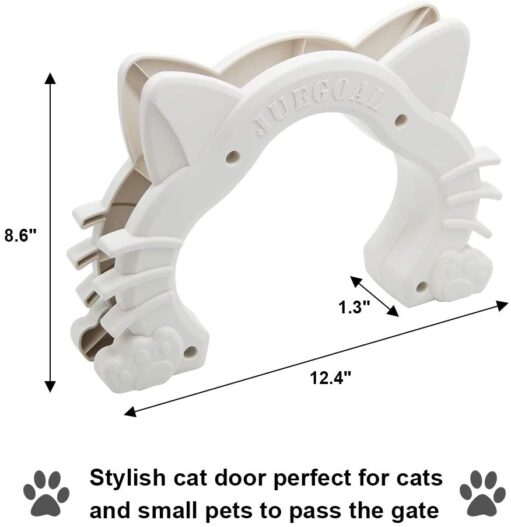 Juegoal Interior Cat Door Kitty Shaped Hole Pet Door for Cat and Small Pets, Fits Inside Door Hides Litter Box Furniture