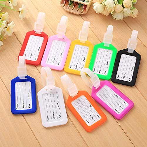 10 Pack Waterproof Luggage Tags Travel Labels Airline ID Name Card for Suitcase Bags - Pet Dog Cat Identification Cage Kennel Carrier ID Tag Multi-Color