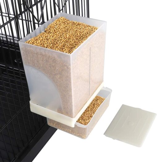 FinYii 2-Pack No-Mess Automatic Bird Feeder - Parrot Feeder Cage Accessories Supplies for Parakeet Canary Cockatiel Finch