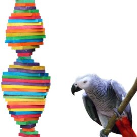 KINTOR Bird Chewing Toy Large Medium Parrot Cage Bite Toys African Grey Macaws Cockatoos Eclectus Amazon