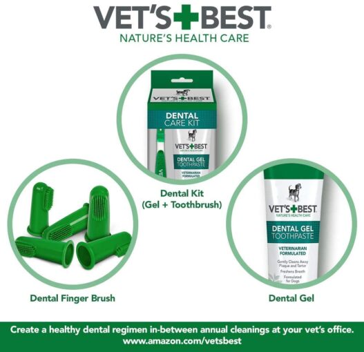 Vet’S Best Finger Toothbrush for Dogs | for Easy Dog Teeth Cleaning & Bad Breath | Use with Dog Toothpaste for Best Dental Care | 10 Pack for Small & Medium Sized Fingers