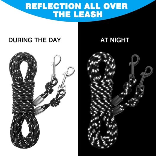 SCIROKKO Reflective Cat Leash - 30 Feet Yard Long Leash, Escape Proof Durable Walking Leads, Safe Extender Pet Tie Out Leash Outdoor Training Playing Camping for Kittens/Puppies/Rabbits/Small Animals