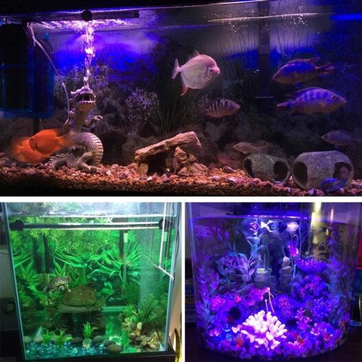 MingDak LED Aquarium Light, Wireless Remote Control Fish Tank Light,RGB Colored Changing,Brightness Adjustable,Underwater Submersible LED Light