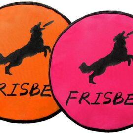 Mihachi 2 Pack Dog Frisbee Indestructible Durable Water Resistant Oxford Cloth Flying Discs Dogs Outdoor Toys