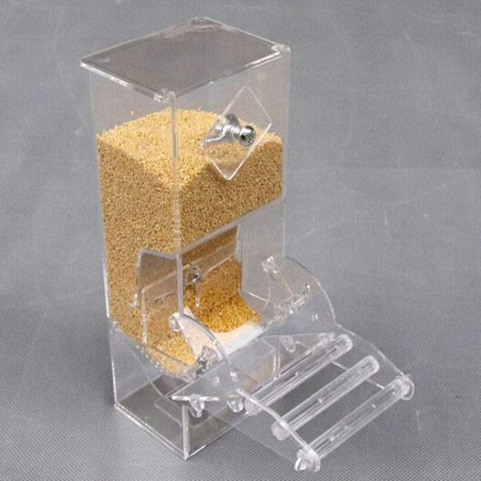 Evursua No Mess Bird Cage Feeders Automatic Parrot Seed Tube Birds Cage Accessories for Parakeet Canary Cockatiel Finch,Free Install,No Fragile