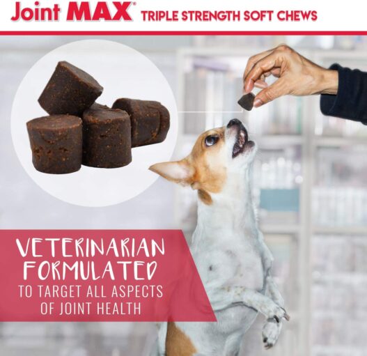 Joint MAX Triple Strength Soft Chews Glucosamine Chondroitin with MSM for Dogs Hip & Joint, Made in USA