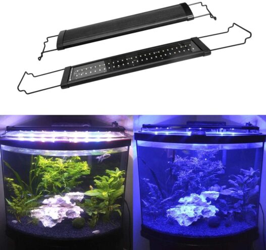 MingDak Full Spectrum LED Aquarium Light,Fish Tank Light with Aluminum Housing Extendable Brackets,White Blue Red Green LEDs for Freshwater Plants,18 to 24-inch,6500K