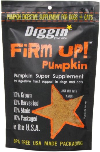 Diggin' Your Dog Firm Up Pumpkin Super Supplement for Digestive Tract Health for Dogs, 4-Ounce