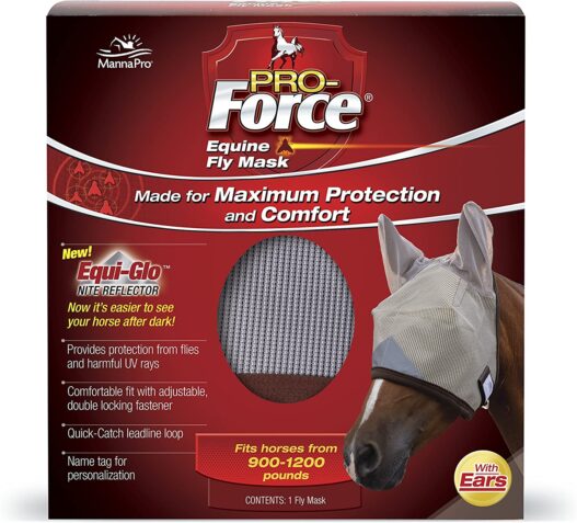 Pro-Force Equine Fly Mask | Horse Fly Mask with UV Protection | Adjustable Fit for Comfort | With Ears